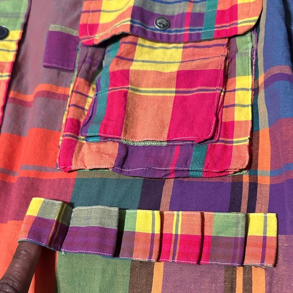 POLO RALPH LAUREN 

MADRAS LONG SLEEVE 
Colorful Plaid Button-Up Shirt - Picture 12 of 17